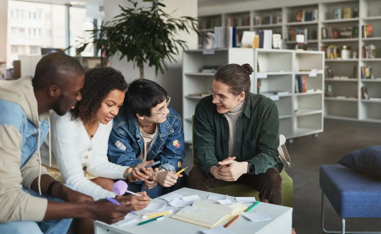 Australia Awards Scholarships students-in-a-group-study-inside-a-library