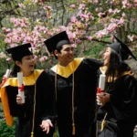 photograph-of-a-group-of-Honjo International Scholarship Foundation students-celebrating-their-graduation